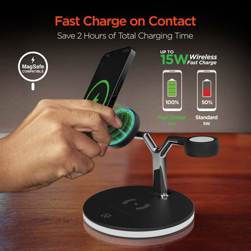 HyperGear MaxCharge 3-in-1 MagSafe-Compatible Wireless Charging Stand